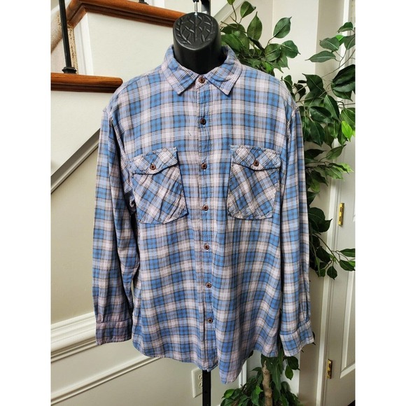 Urban Outfitter Mens Blue Cotton Collared Long Sleeve Buttons Down Shirt Size XL - Picture 11 of 11
